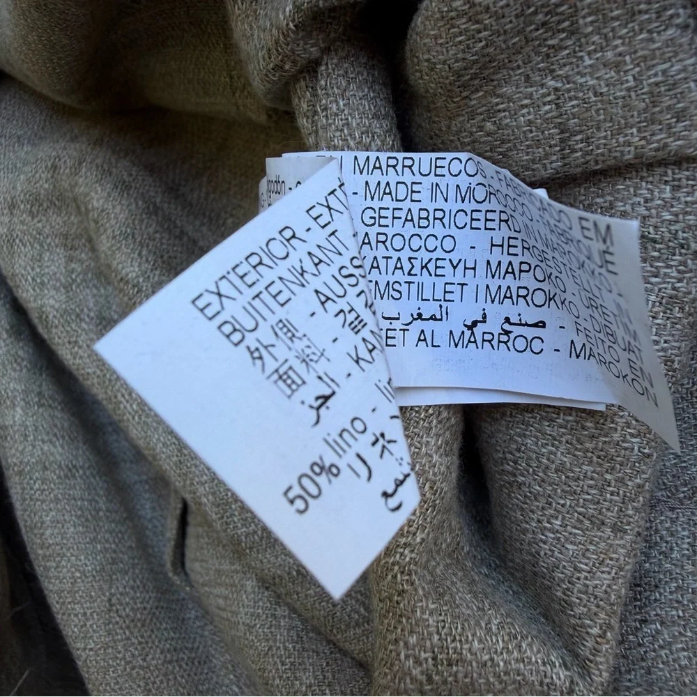 Zara Sartorial Linen/cotton Brown Check Unstructured Lightweight Blazer/Jacket